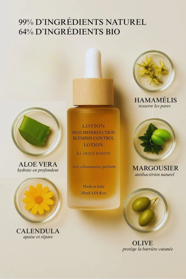 lotion anti-imperfection-actifs botanique bio grassfield by ruth certifié bio cosmos organic